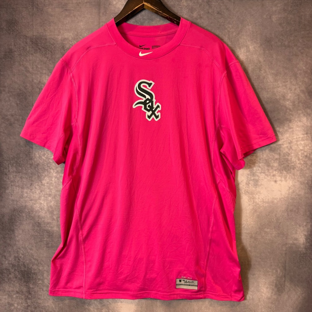 Nike Pro Combat Chicago White Sox Pink Dri-FIT Shirt Mens XXL MLB Authentic